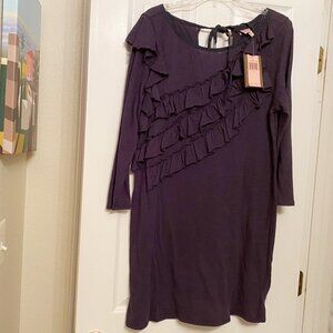 New Vintage Juicy Couture Regal Cotton Knit Ruffle Dress
